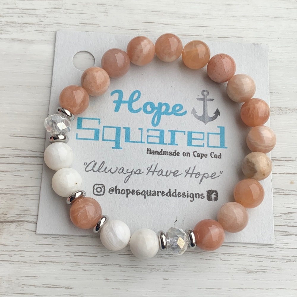 Beaded gemstone crystal bracelet